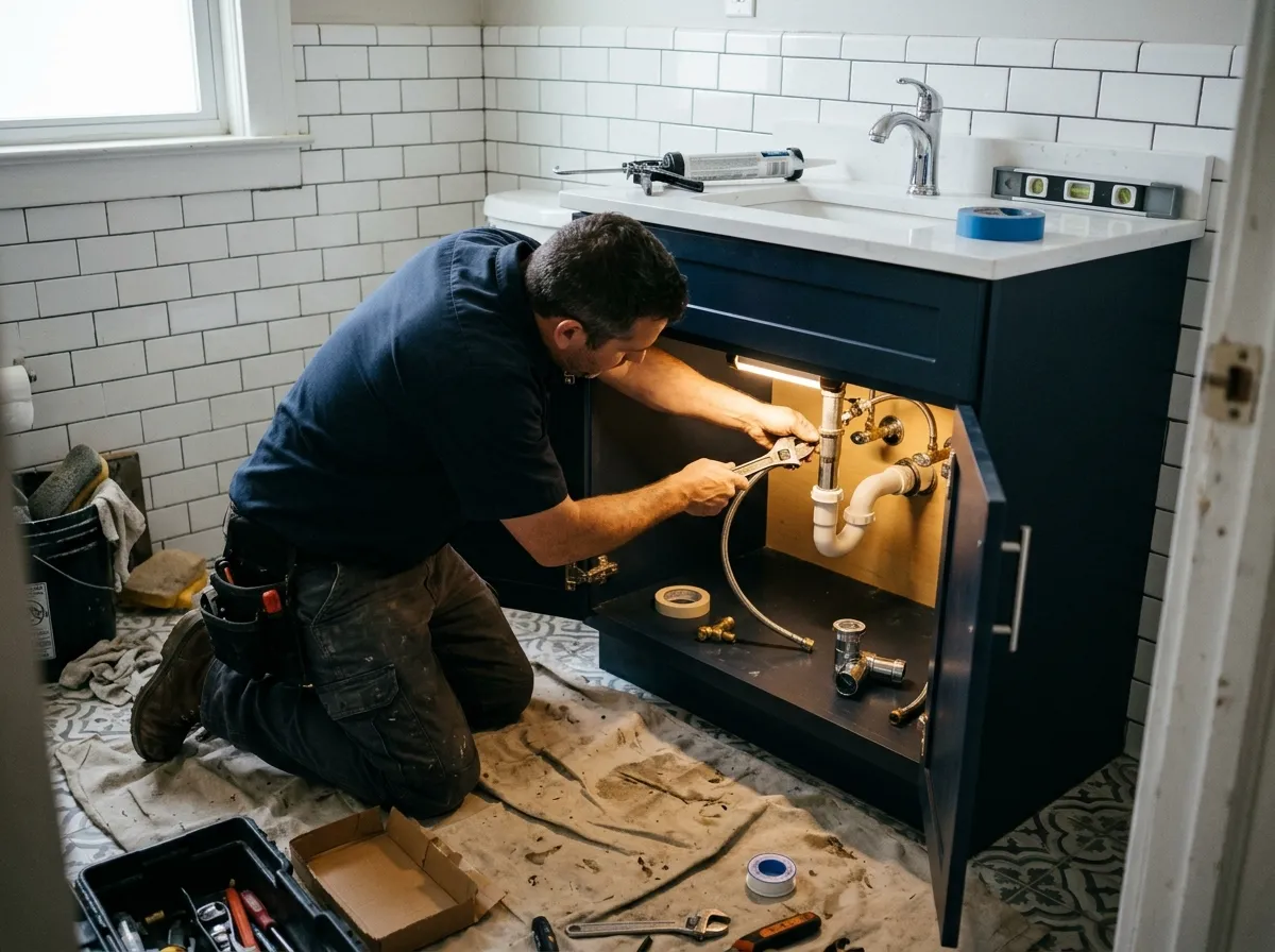 Our bathroom & kitchen remodel plumbing process, from assessment to final test
