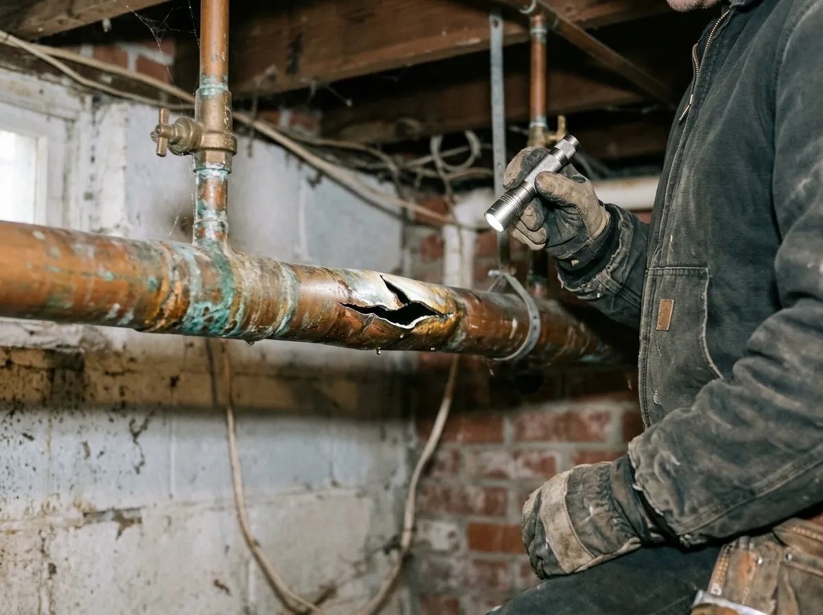 Our plumbers handling burst & broken pipe repair