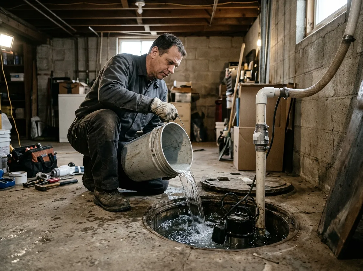 Our sump pump installation & repair process, from assessment to final test